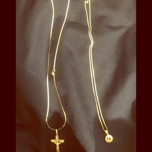 Two gold chai& pendants together or individually